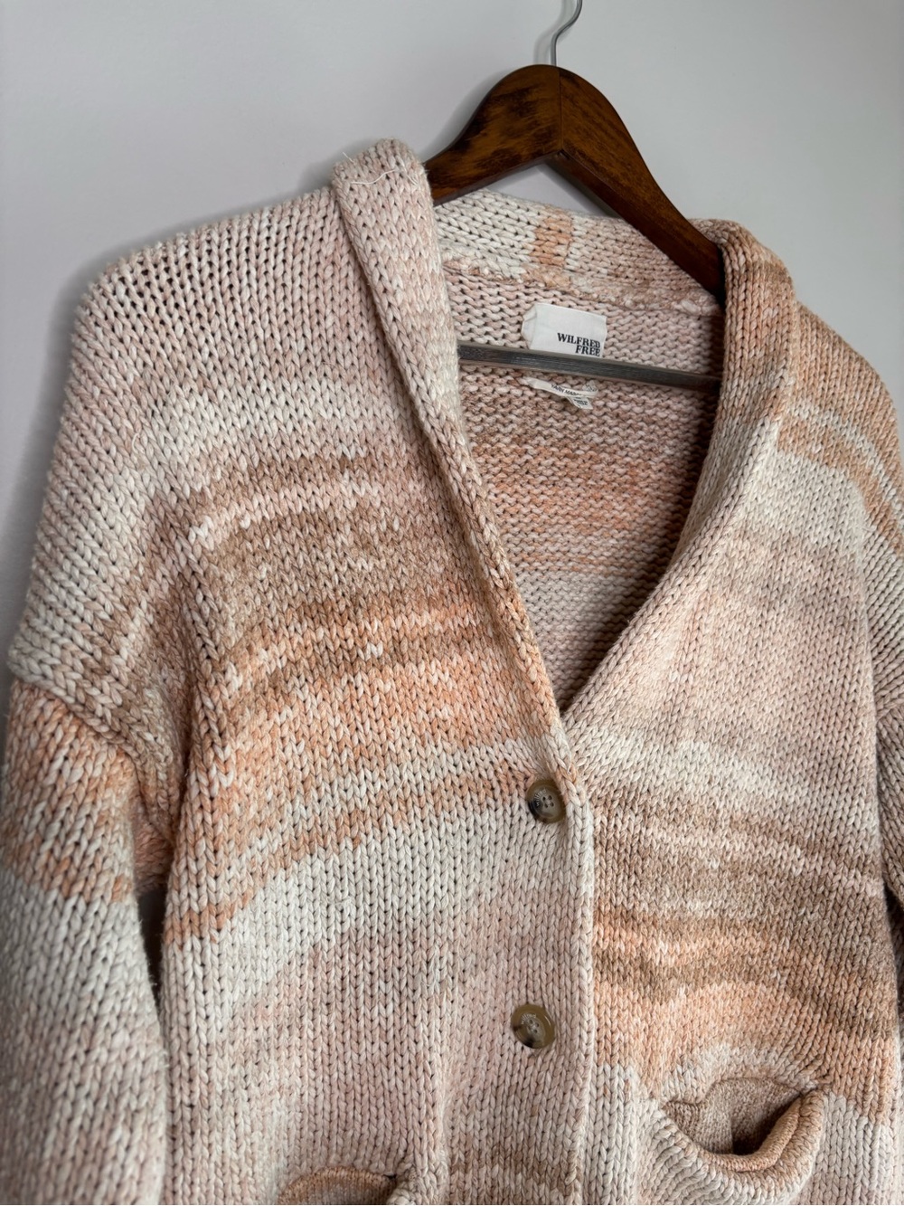 Wilfred Free Hosk Sweater Chunky Knit Cardigan Brown Medium - Picture 4 of 8